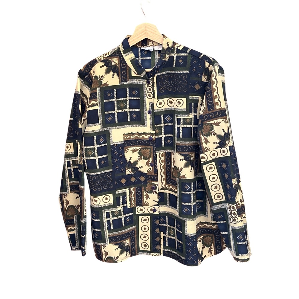 90s Anna Button Up Shirt Grandmacore Dark Academia Librarian Boho Moody Arsty